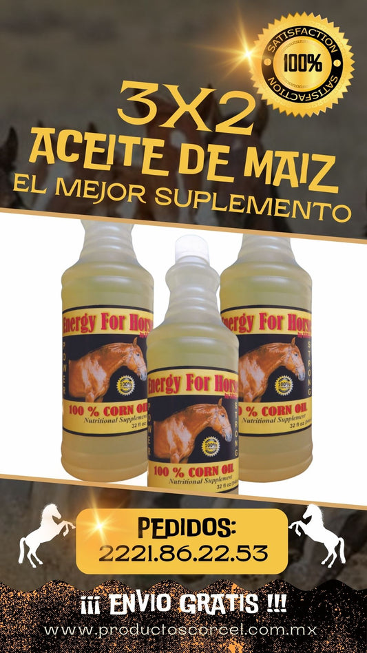 ACEITE DE MAIZ ENERGY FOR HORSE 3 X 2